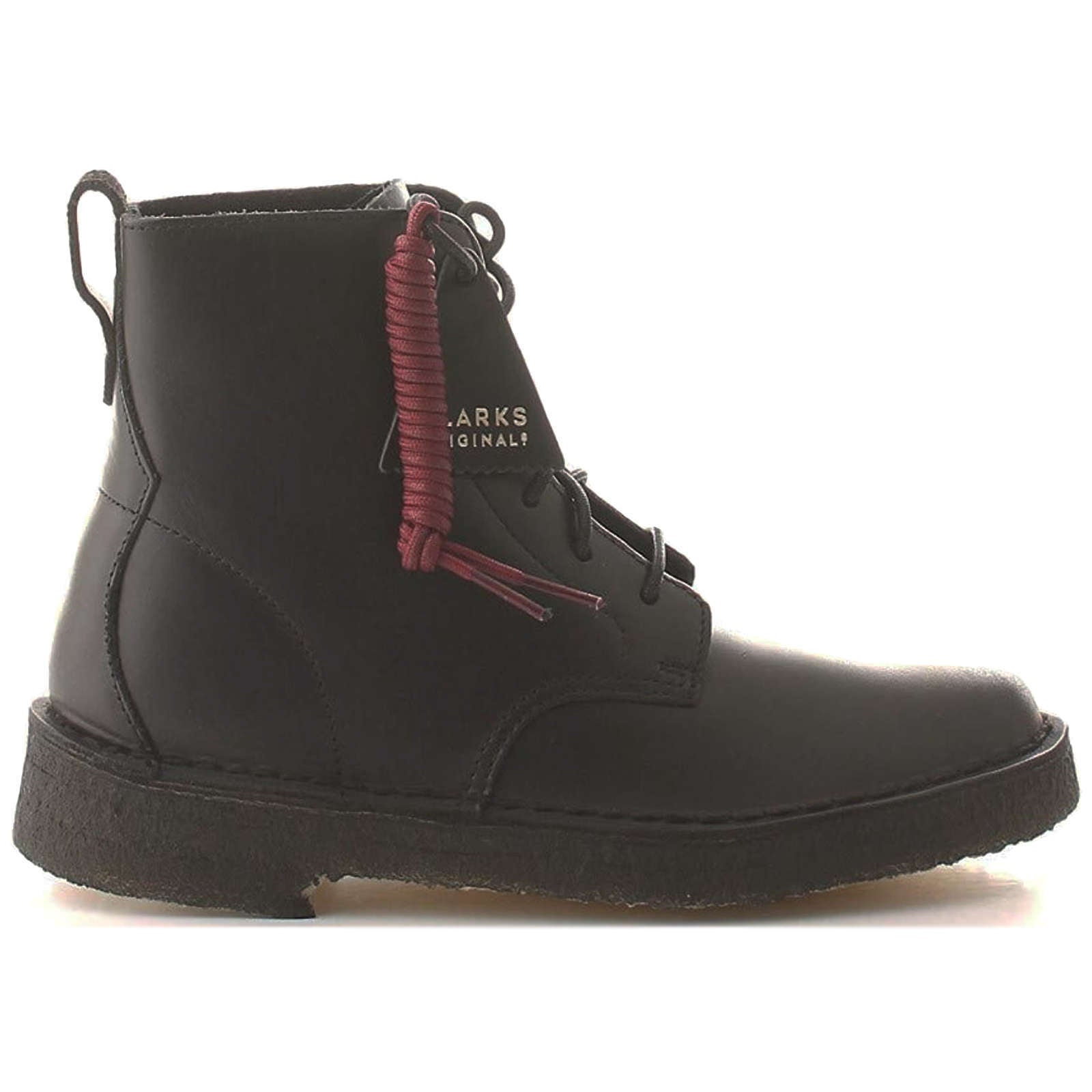 Clarks Originals Desert Mali Polished Leather Women's Ankle Boots#color_black