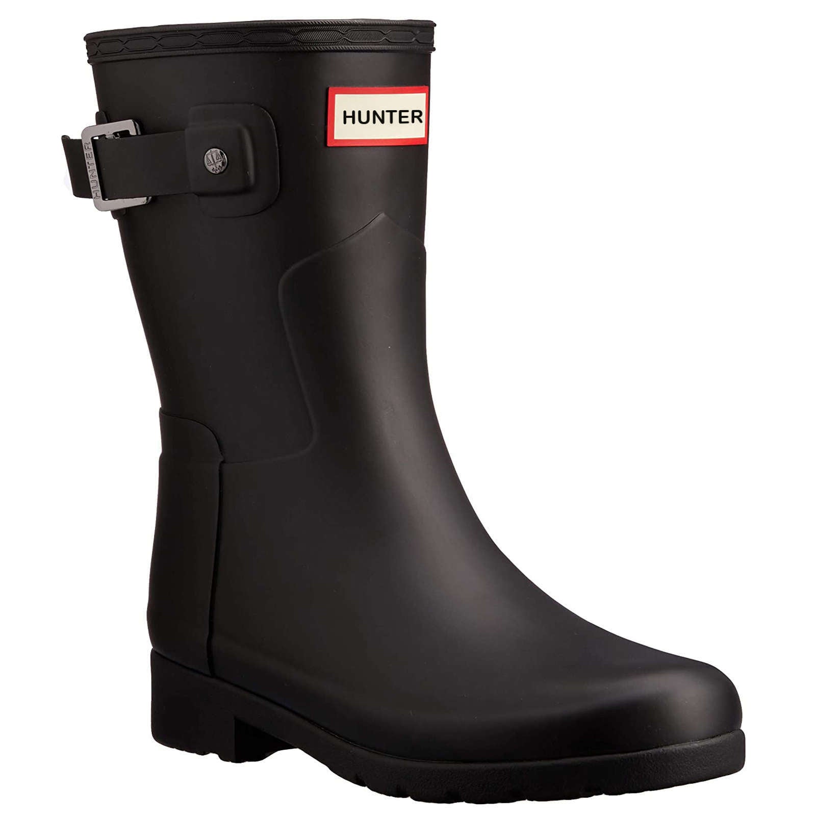 Hunter Original Refined Rubber Women's Short Wellington Boots#color_black