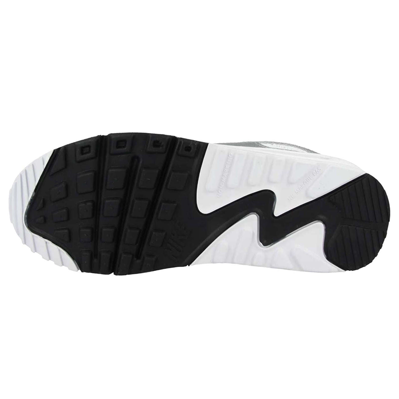 Nike Air Max 90 GS Leather Textile Youth Low-Top Sneakers#color_white black