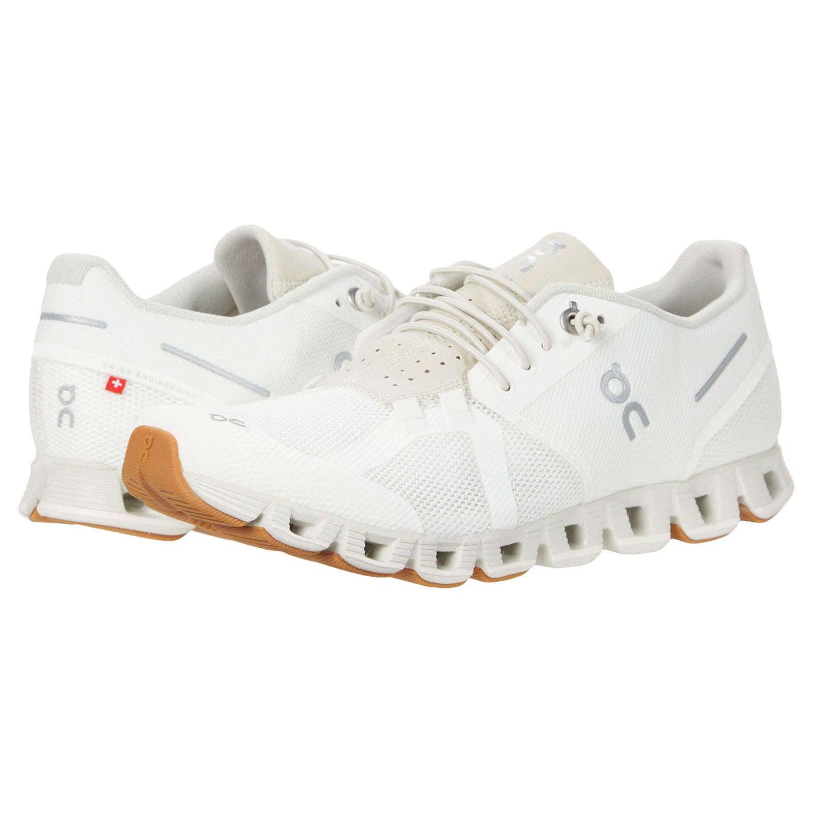 On Running Cloud Mesh Women's Low-Top Sneakers#color_white sand