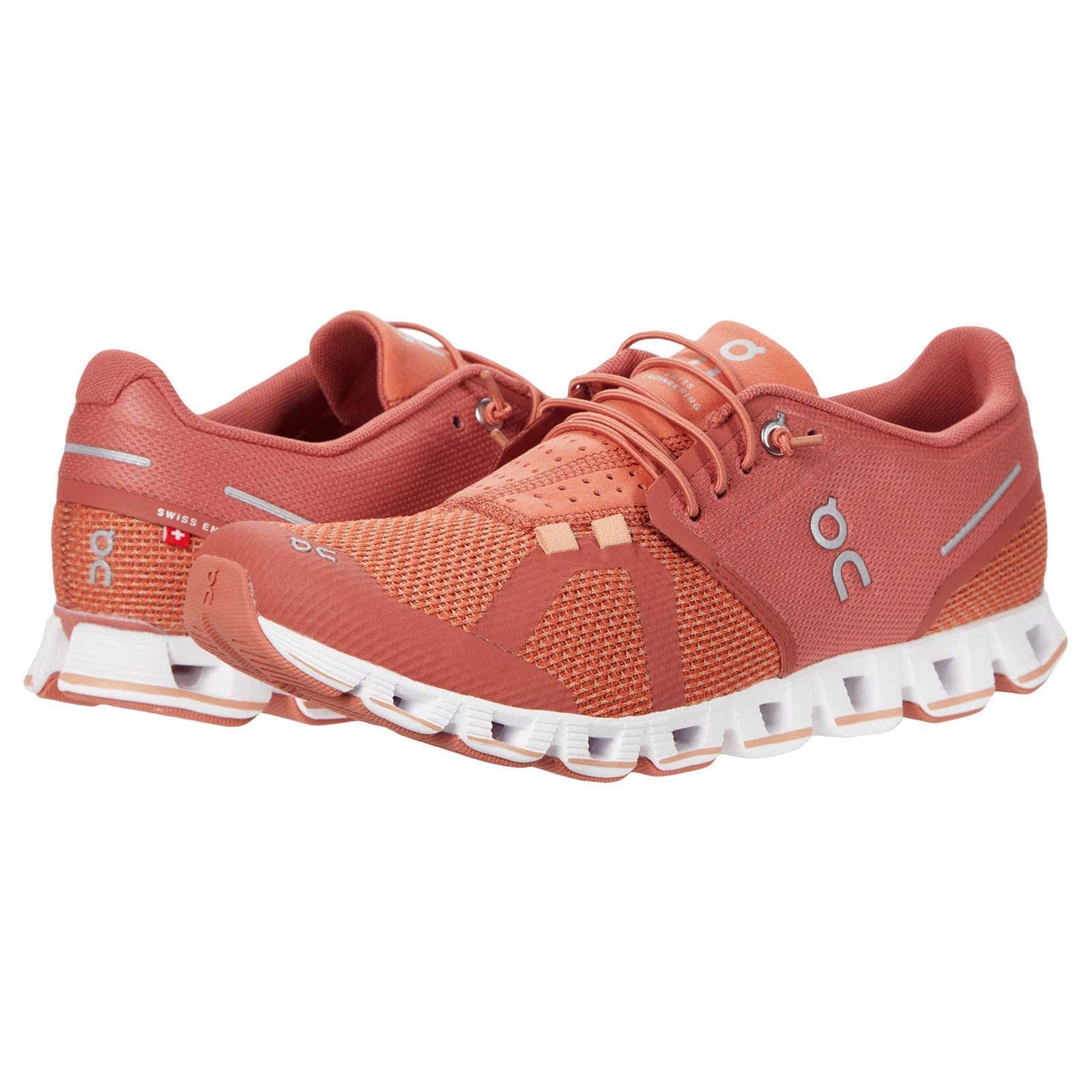 On Running Cloud Mesh Women's Low-Top Sneakers#color_chili rust