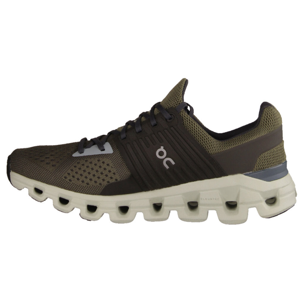 On Running Cloudswift Textile Synthetic Mens Sneakers#color_olive thorn