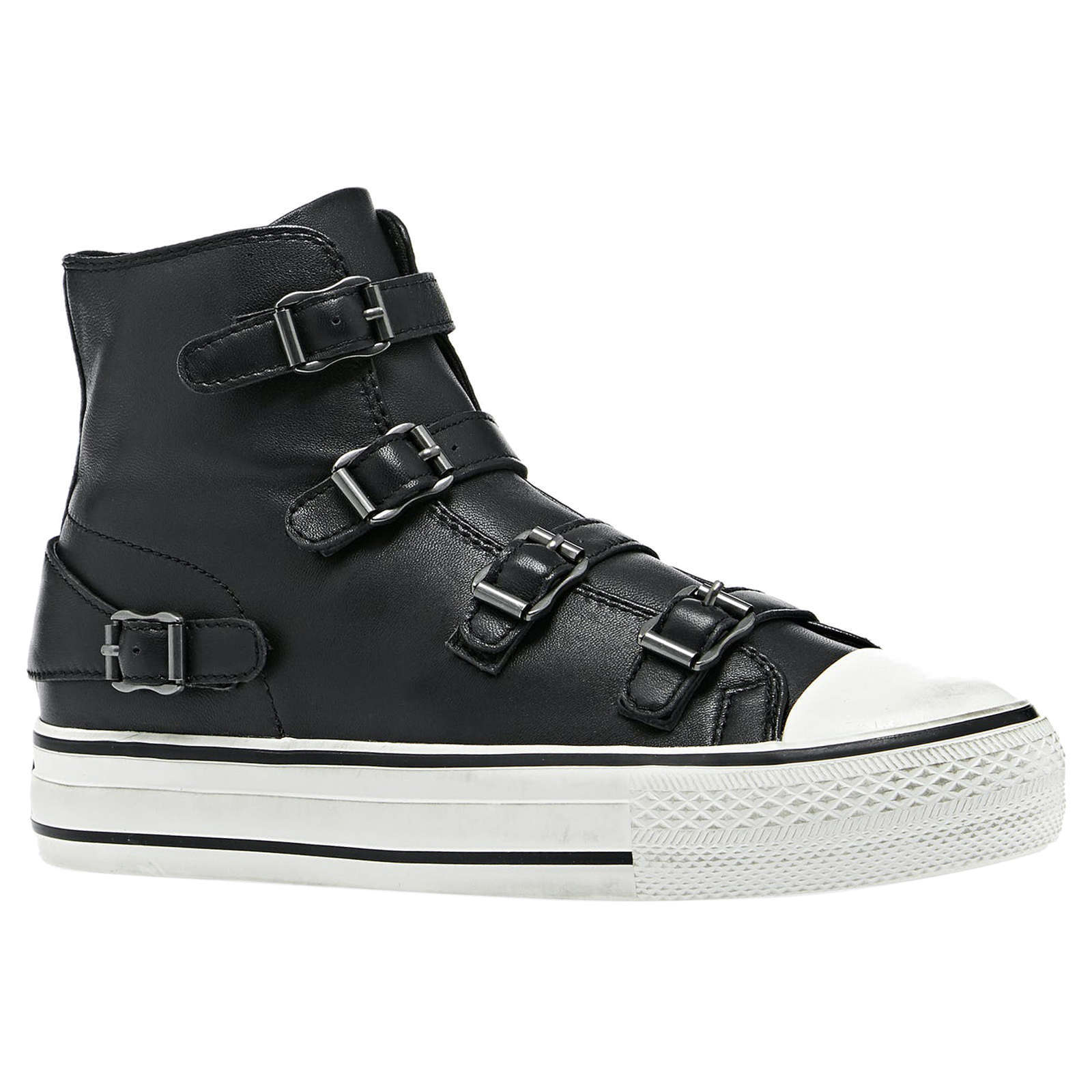 Ash Virgin 132212 Leather Women's High-Top Sneakers#color_black