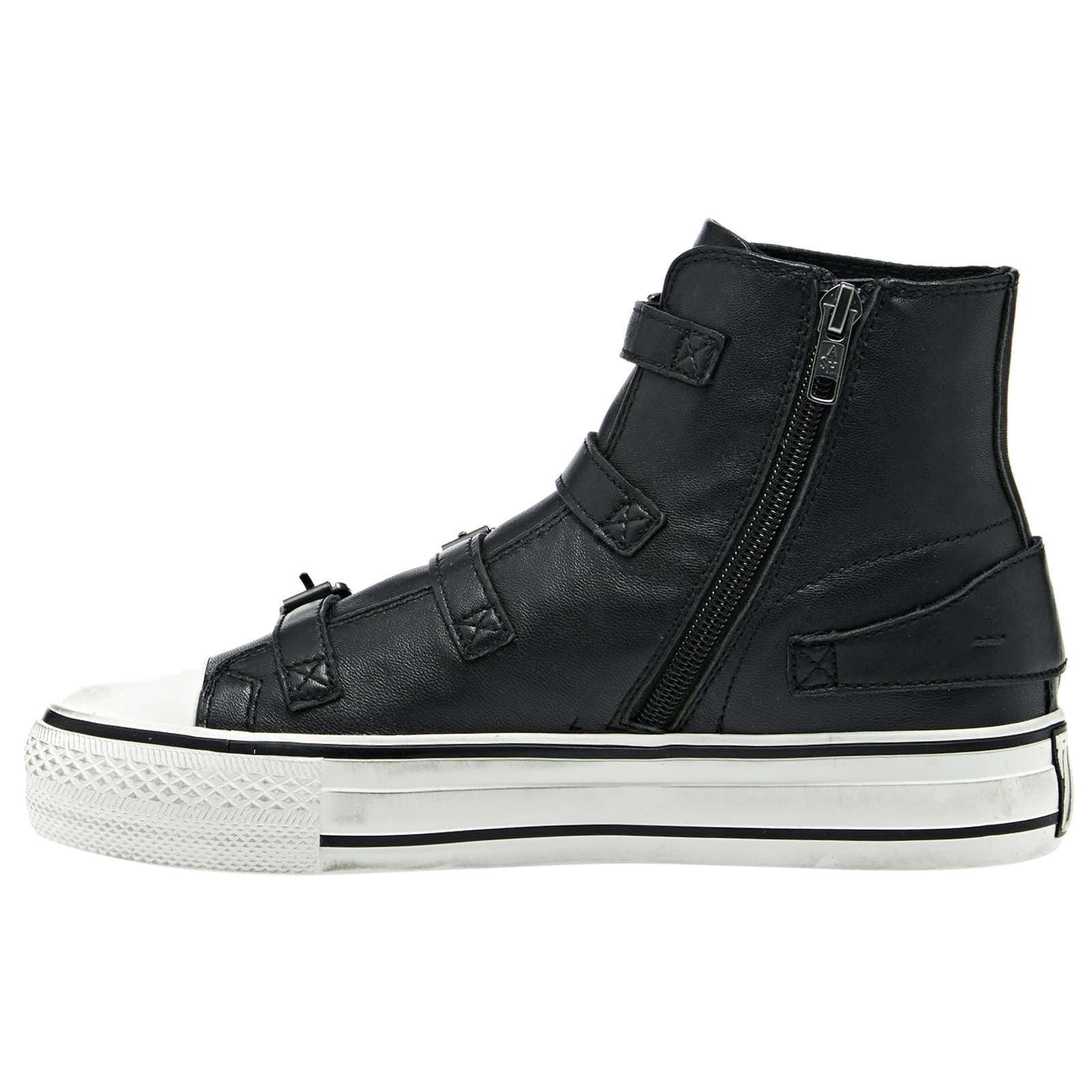 Ash Virgin 132212 Leather Women's High-Top Sneakers#color_black