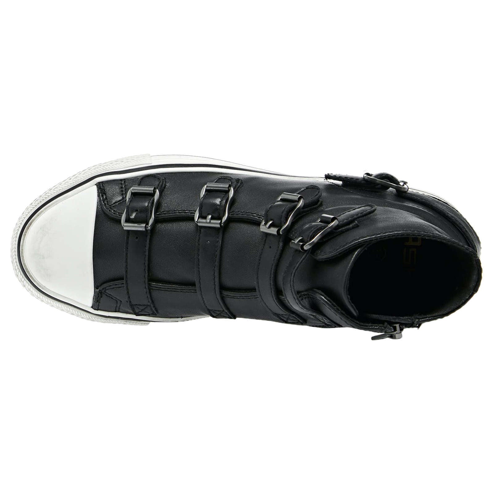 Ash Virgin 132212 Leather Women's High-Top Sneakers#color_black