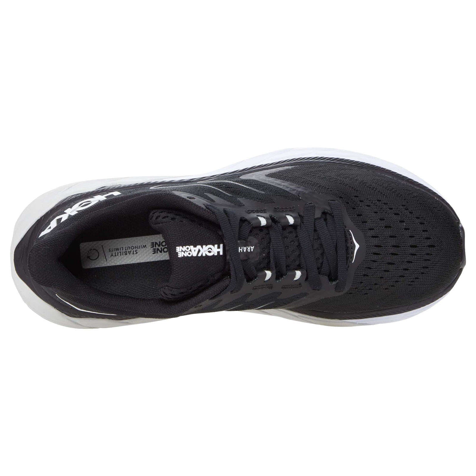 Hoka Arahi 5 Synthetic Textile Women's Running Shoes#color_black white