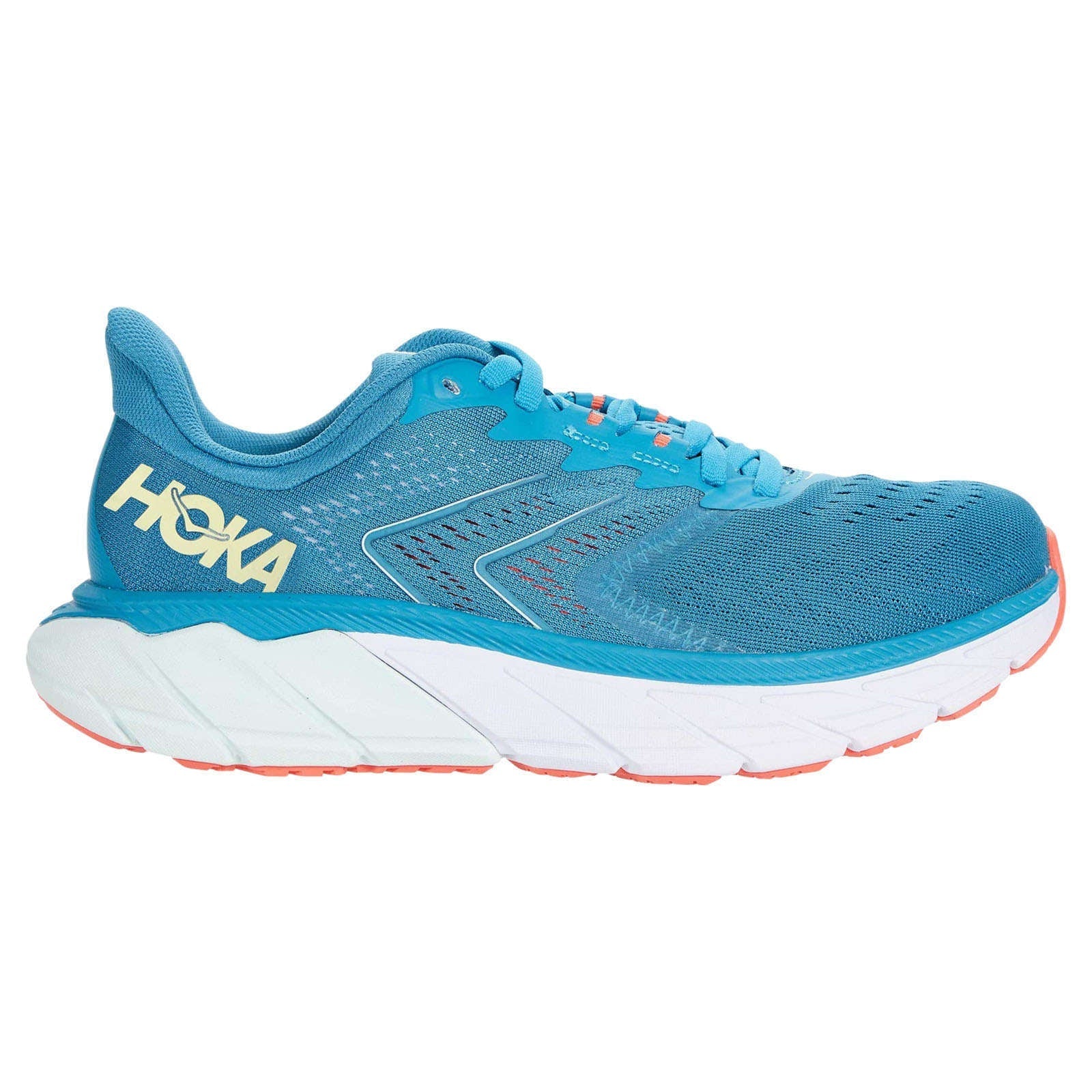 Hoka Arahi 5 Synthetic Textile Women's Running Shoes#color_mosaic blue luminary green