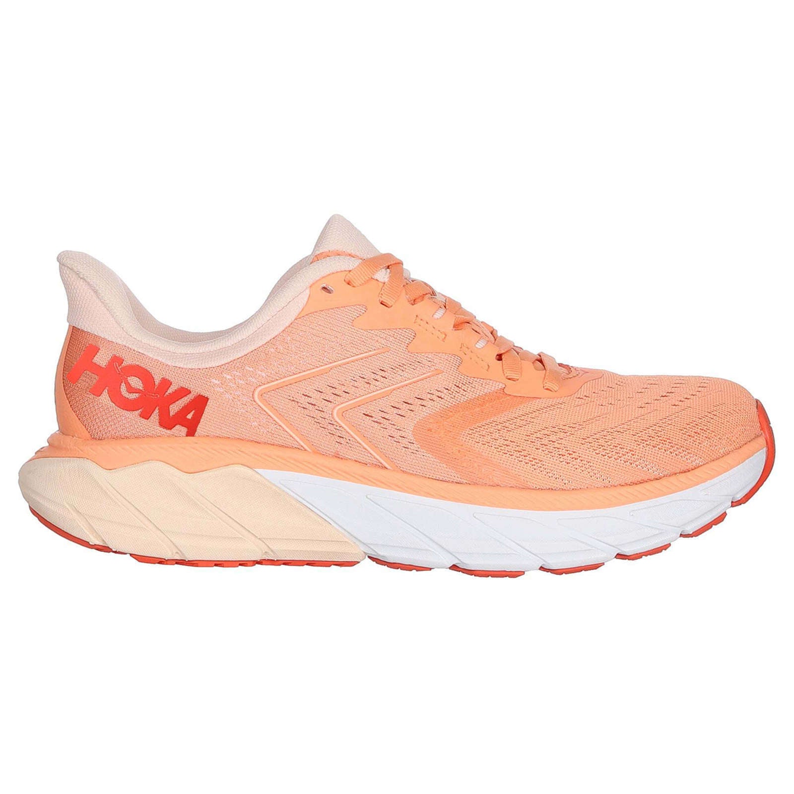 Hoka One One Arahi 5 Synthetic Textile Women's Low-Top Road Running Sneakers#color_cantaloupe silver peony