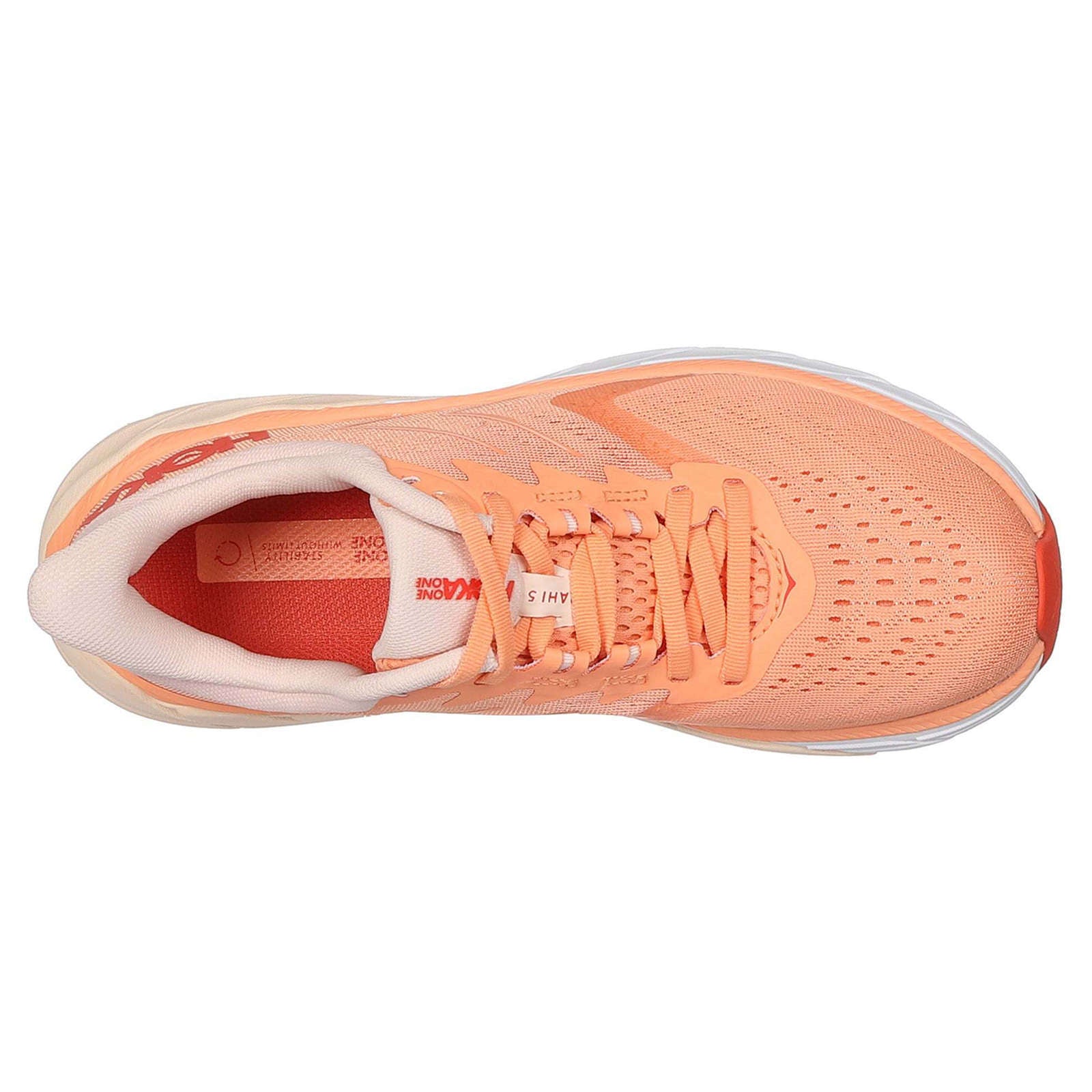 Hoka One One Arahi 5 Synthetic Textile Women's Low-Top Road Running Sneakers#color_cantaloupe silver peony