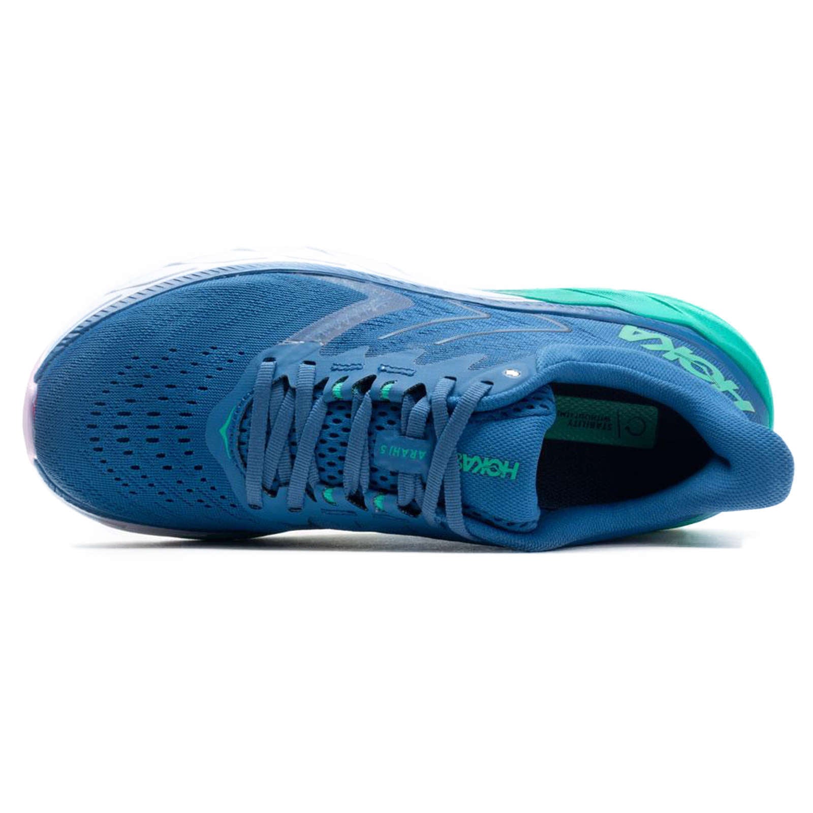 Hoka One One Arahi 5 Synthetic Textile Women's Low-Top Road Running Sneakers#color_vallarta blue atlantis