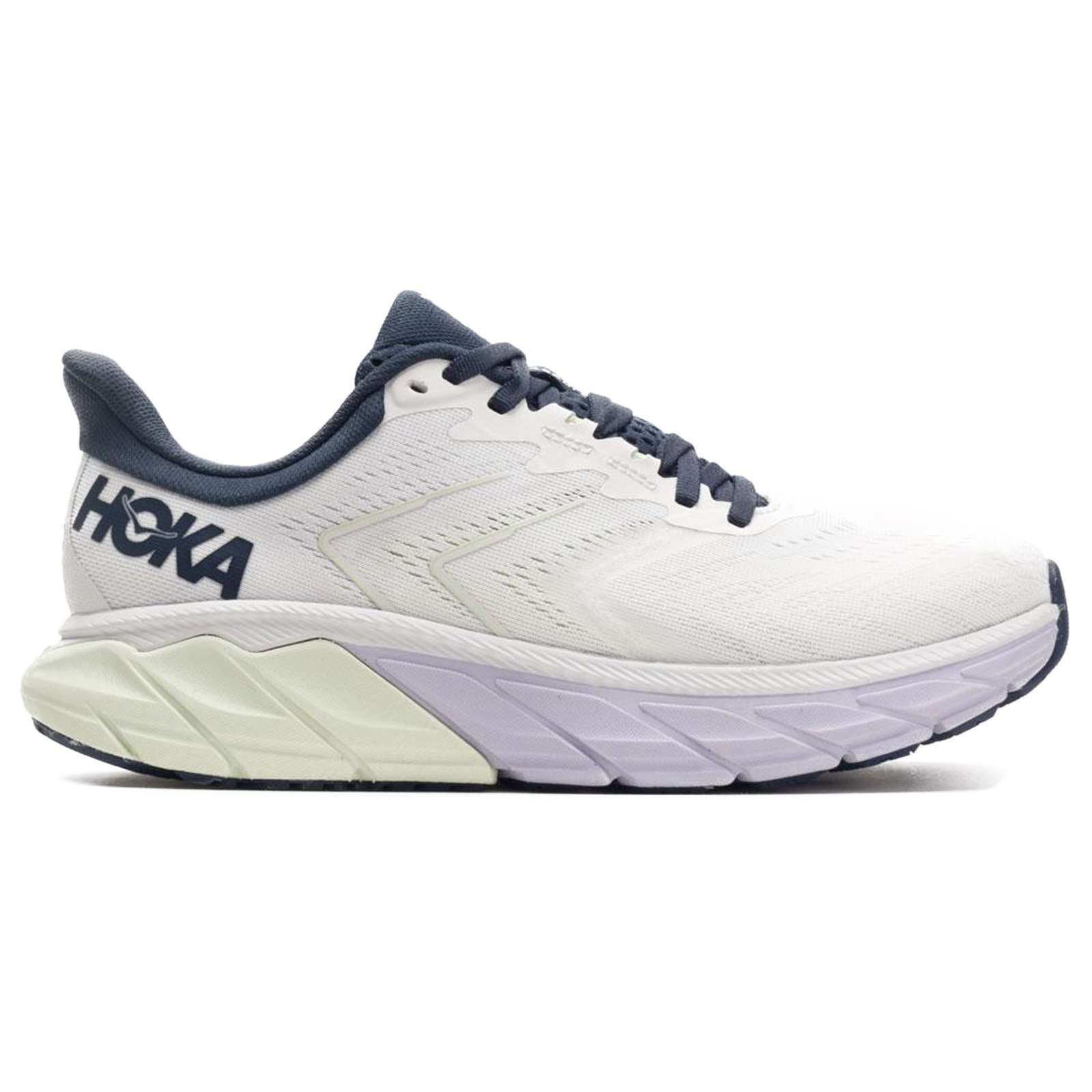 Hoka One One Arahi 5 Synthetic Textile Women's Low-Top Road Running Sneakers#color_blanc de blanc outer space
