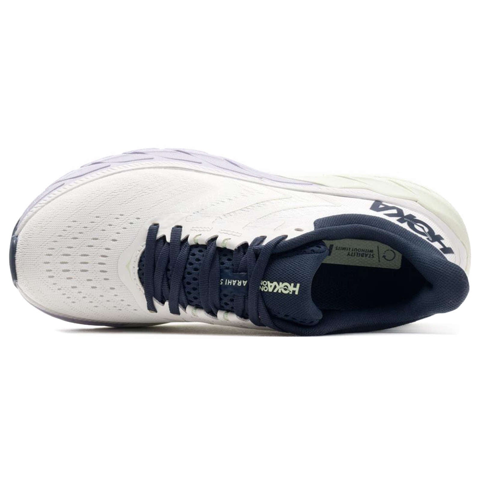 Hoka One One Arahi 5 Synthetic Textile Women's Low-Top Road Running Sneakers#color_blanc de blanc outer space
