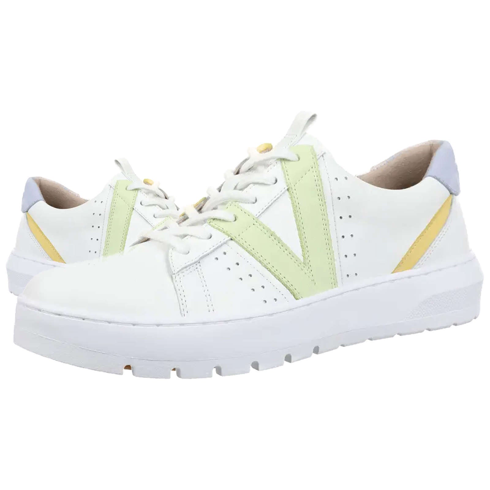 Vionic Abyss Simasa Leather Nubuck Womens Sneakers#color_white pale lime