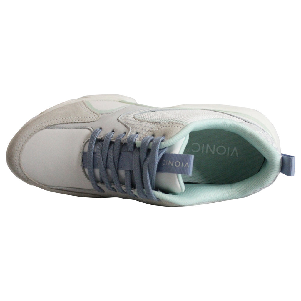 Vionic Vasher Aris Leather Synthetic Womens Sneakers#color_white seafoam