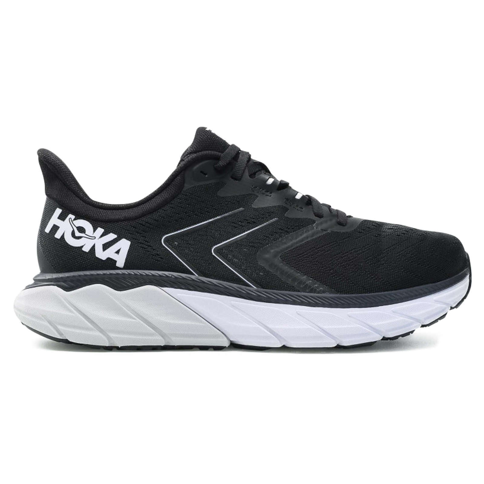 Hoka One One Arahi 5 Synthetic Textile Men's Low-Top Road Running Sneakers#color_black white