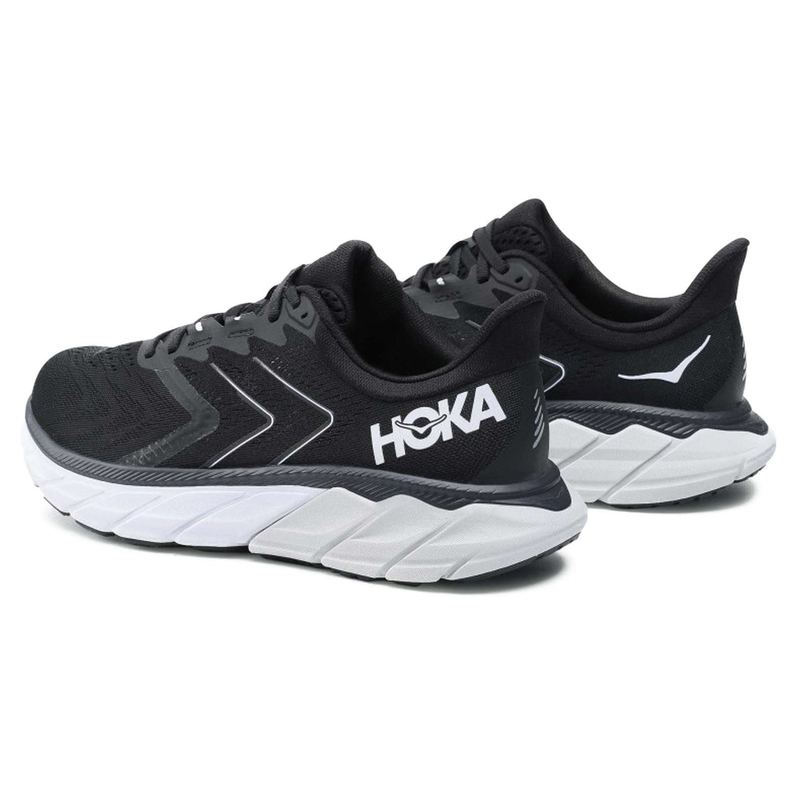 Hoka One One Arahi 5 Synthetic Textile Men's Low-Top Road Running Sneakers#color_black white