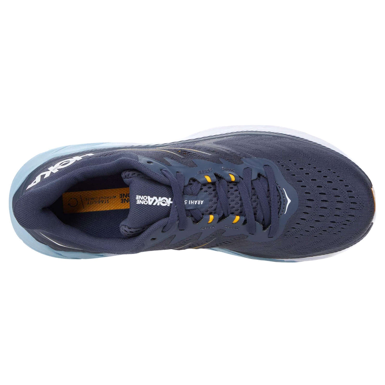 Hoka Arahi 5 Synthetic Textile Men's Running Shoes#color_ombre blue blue fog