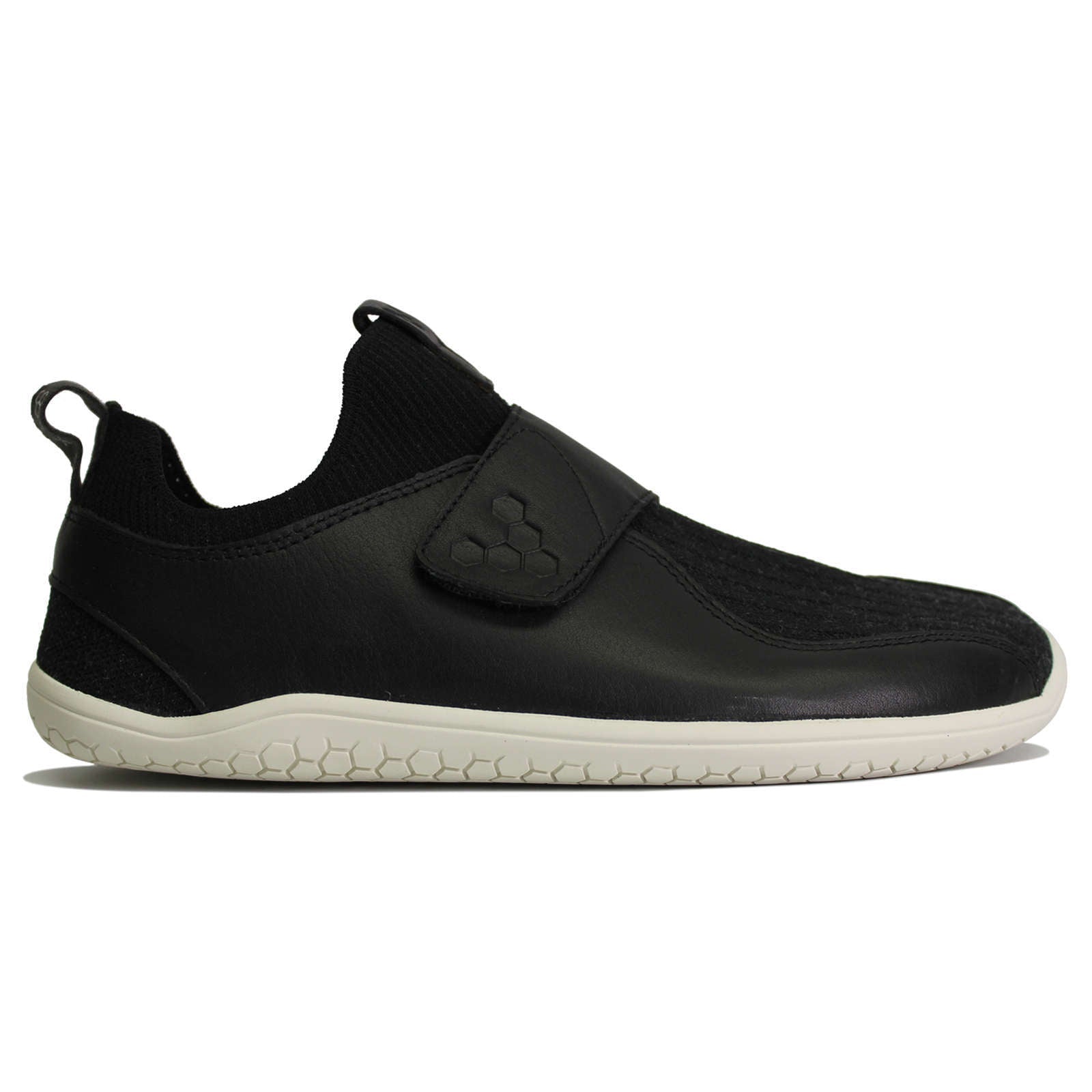 Vivobarefoot Primus Knit EZ Leather Textile Mens Sneakers#color_obsidian