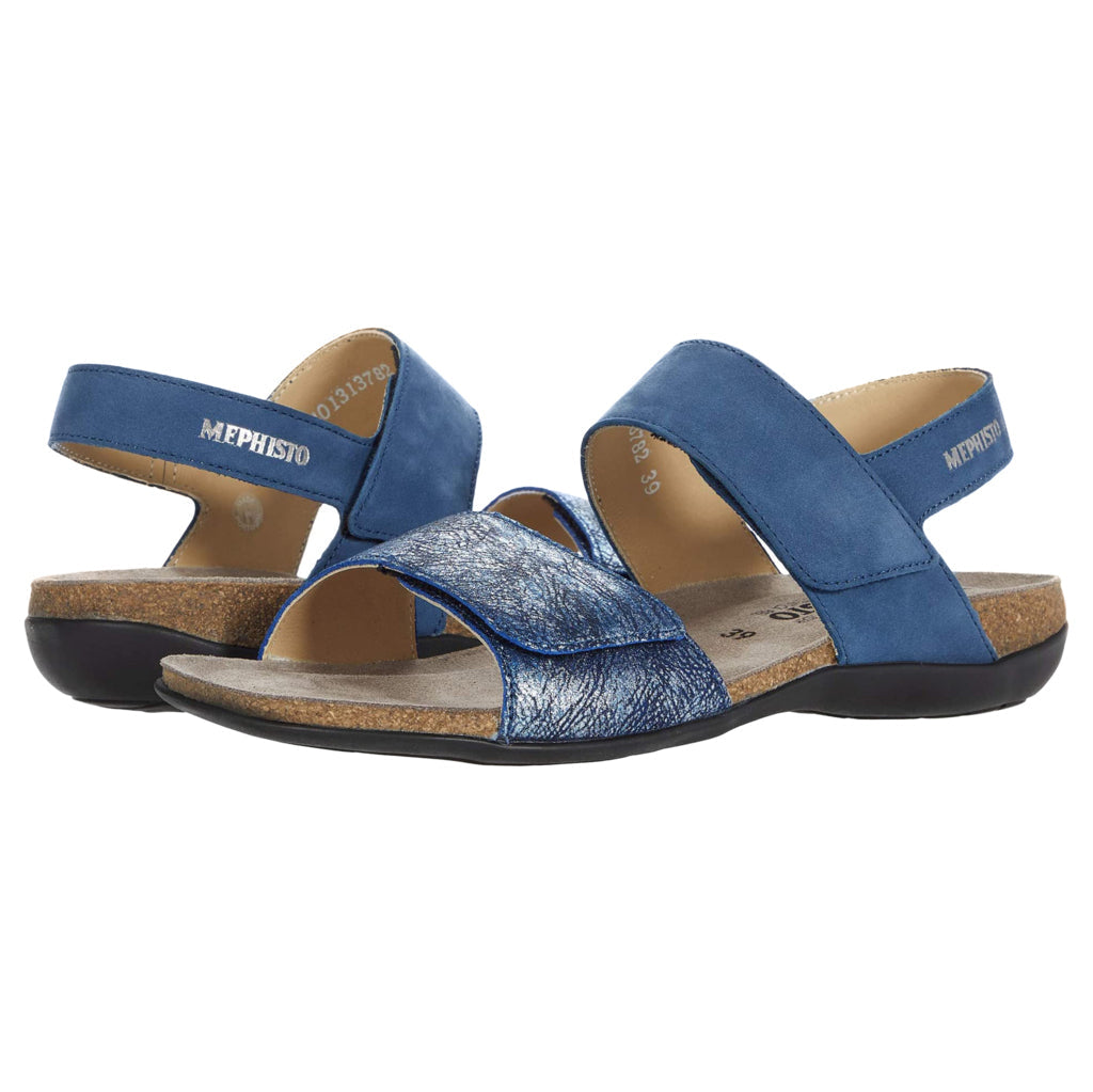 Mephisto Agave Nubuck Leather Women's Cork Sandals#color_denim