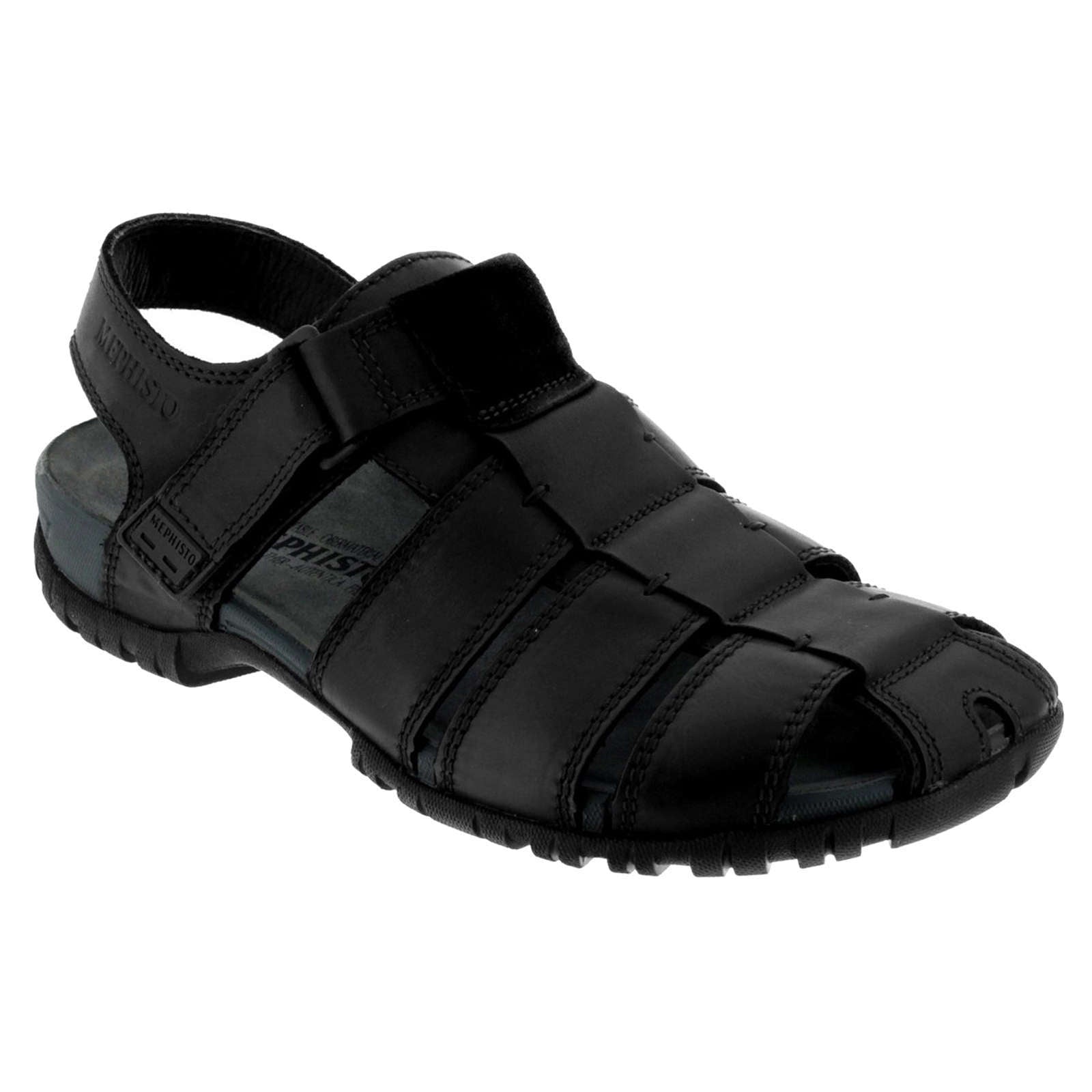 Mephisto Basile Nubuck Leather Men's Sandals#color_black