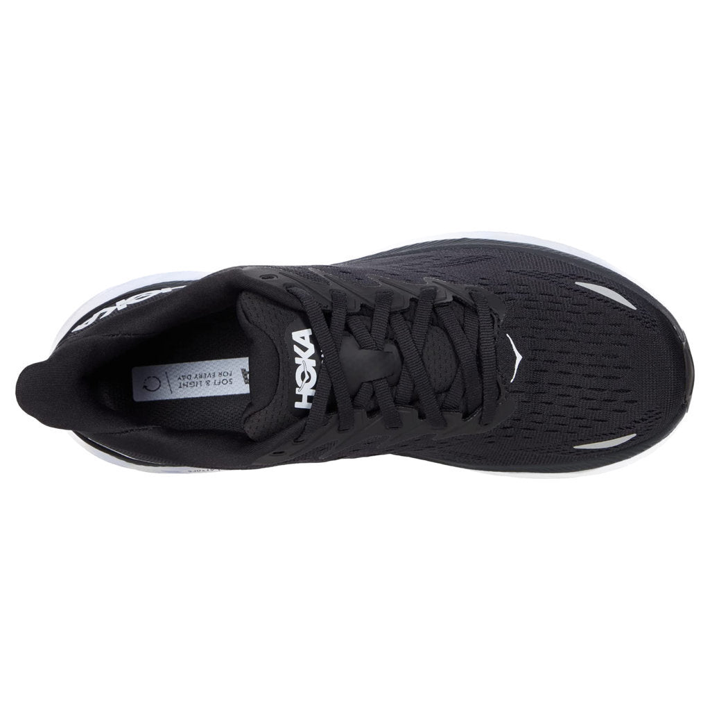 Hoka One One Clifton 8 Textile Mens Sneakers#color_black white