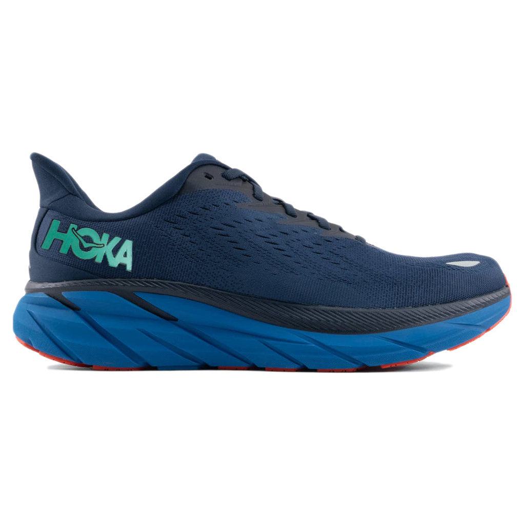 Hoka One One Clifton 8 Textile Mens Sneakers#color_outer space vallarta blue