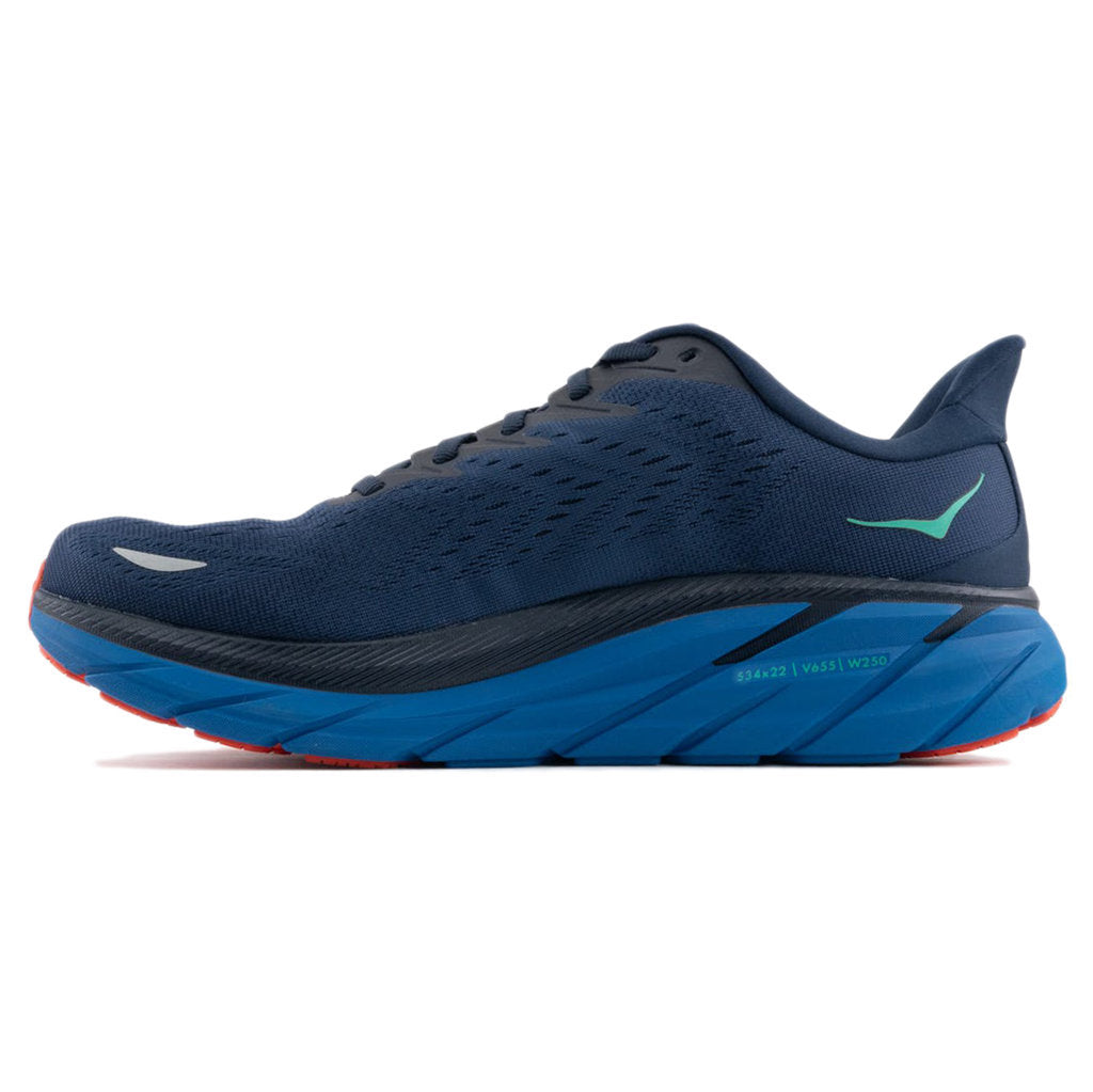 Hoka One One Clifton 8 Textile Mens Sneakers#color_outer space vallarta blue