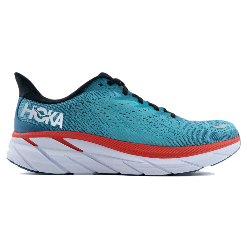 Hoka One One Clifton 8 Textile Mens Sneakers#color_real teal aquarelle