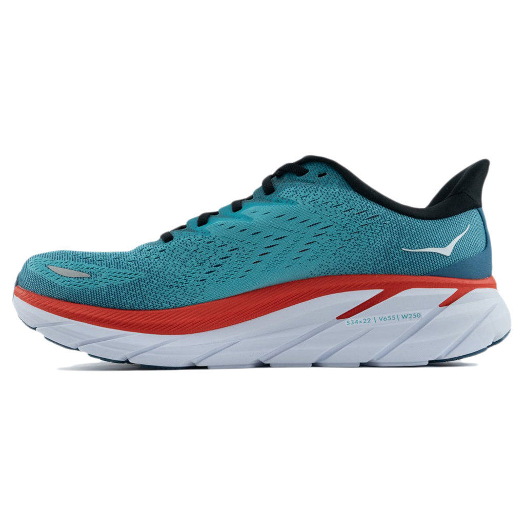Hoka One One Clifton 8 Textile Mens Sneakers#color_real teal aquarelle