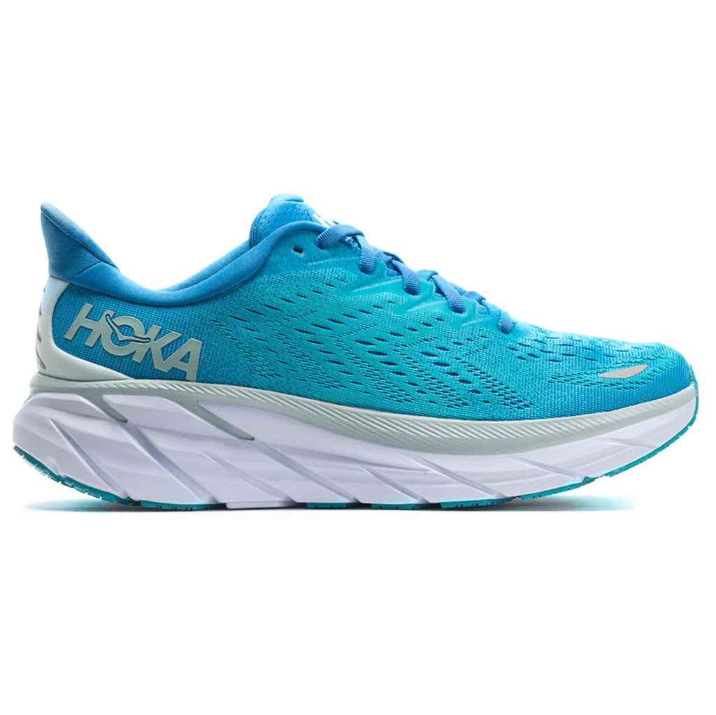 Hoka One One Clifton 8 Textile Mens Sneakers#color_ibiza blue scuba blue