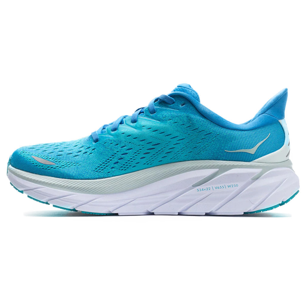 Hoka One One Clifton 8 Textile Mens Sneakers#color_ibiza blue scuba blue