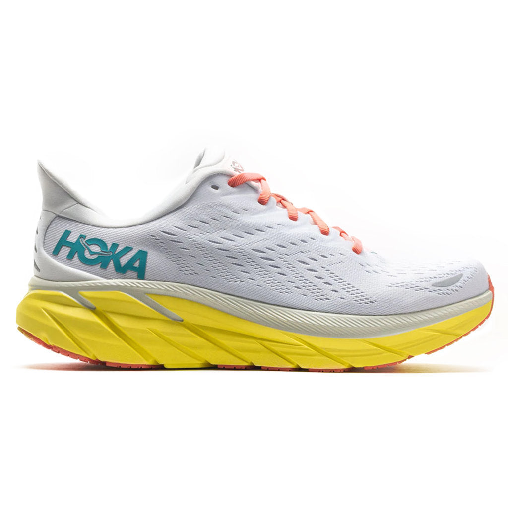 Hoka One One Clifton 8 Textile Mens Sneakers#color_blanc de blanc illuminating