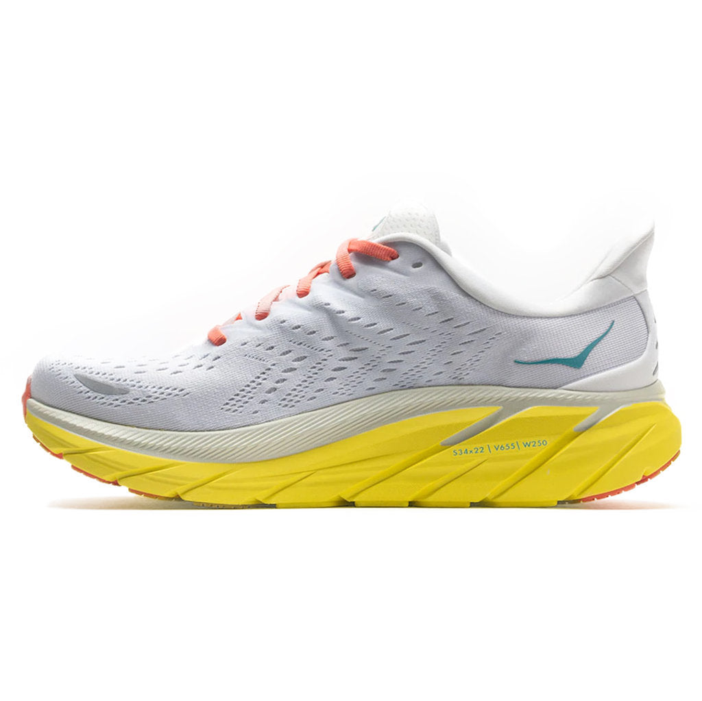 Hoka One One Clifton 8 Textile Mens Sneakers#color_blanc de blanc illuminating