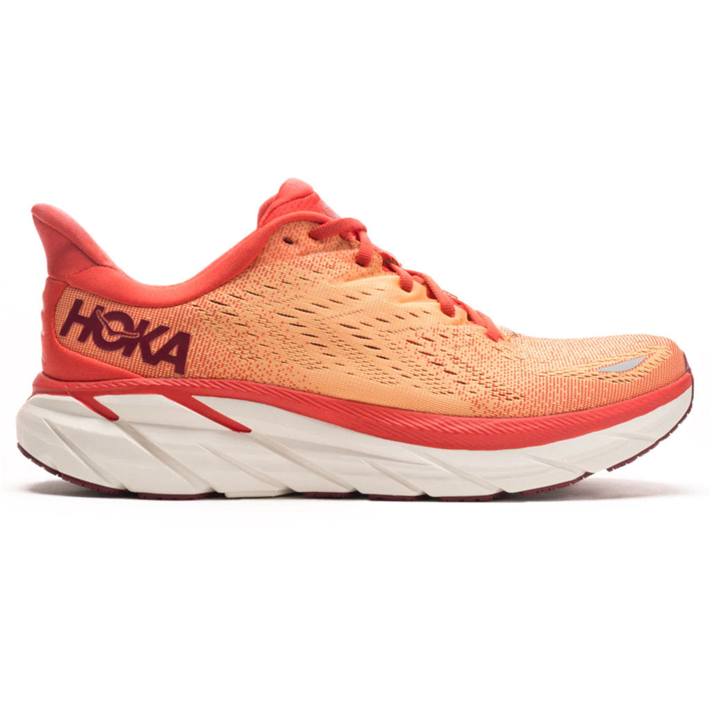 Hoka One One Clifton 8 Textile Mens Sneakers#color_fiesta blazing orange