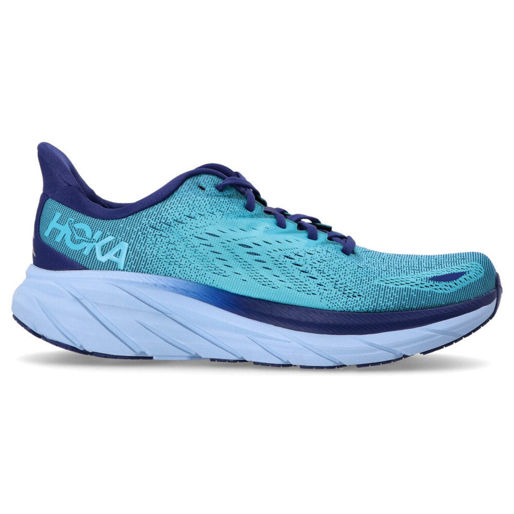 Hoka One One Clifton 8 Textile Mens Sneakers#color_bellwether blue scuba blue