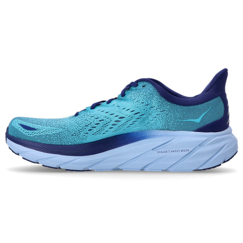 Hoka One One Clifton 8 Textile Mens Sneakers#color_bellwether blue scuba blue
