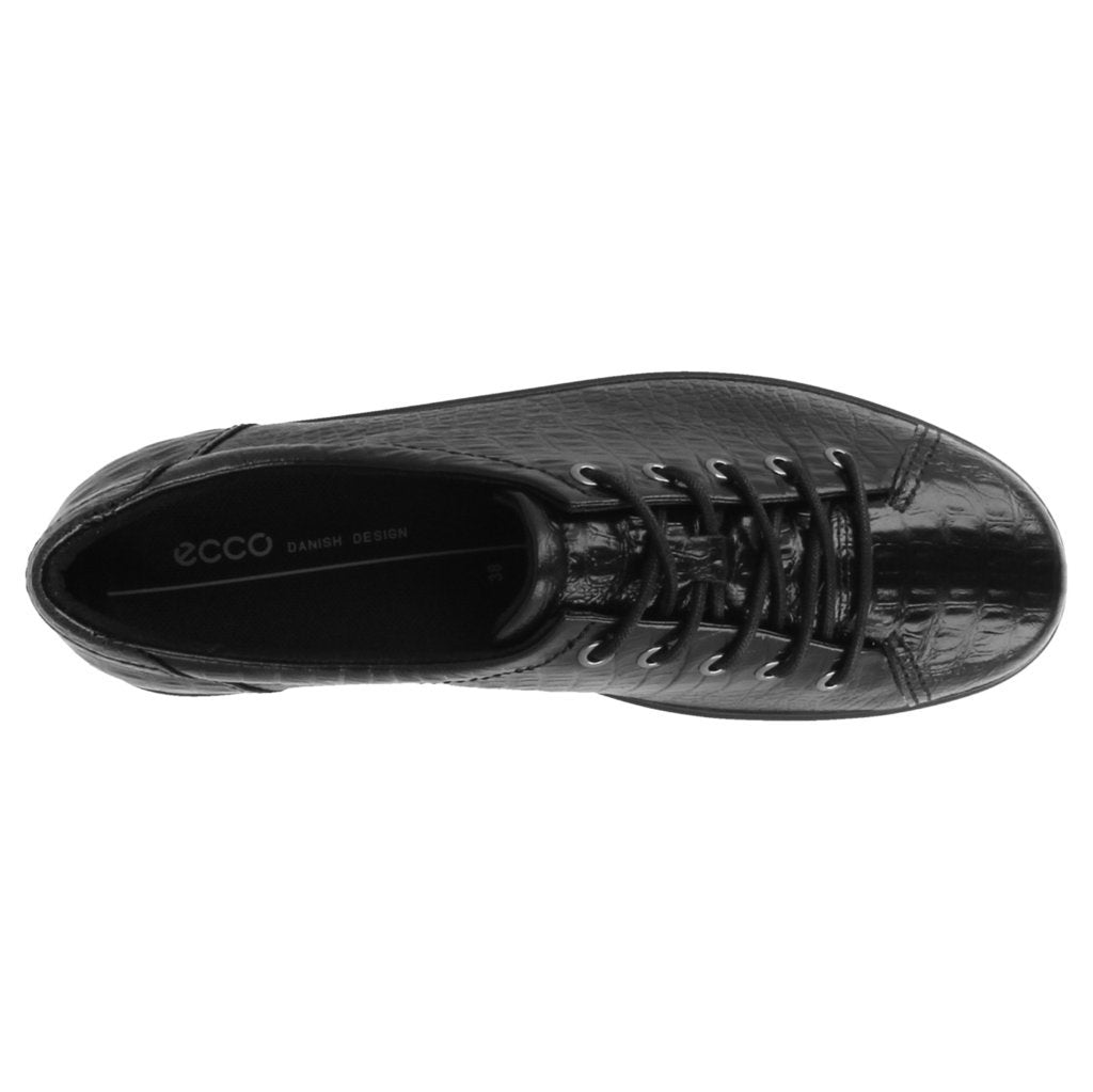 Ecco Soft 2.0 206503 Leather Womens Sneakers#color_black