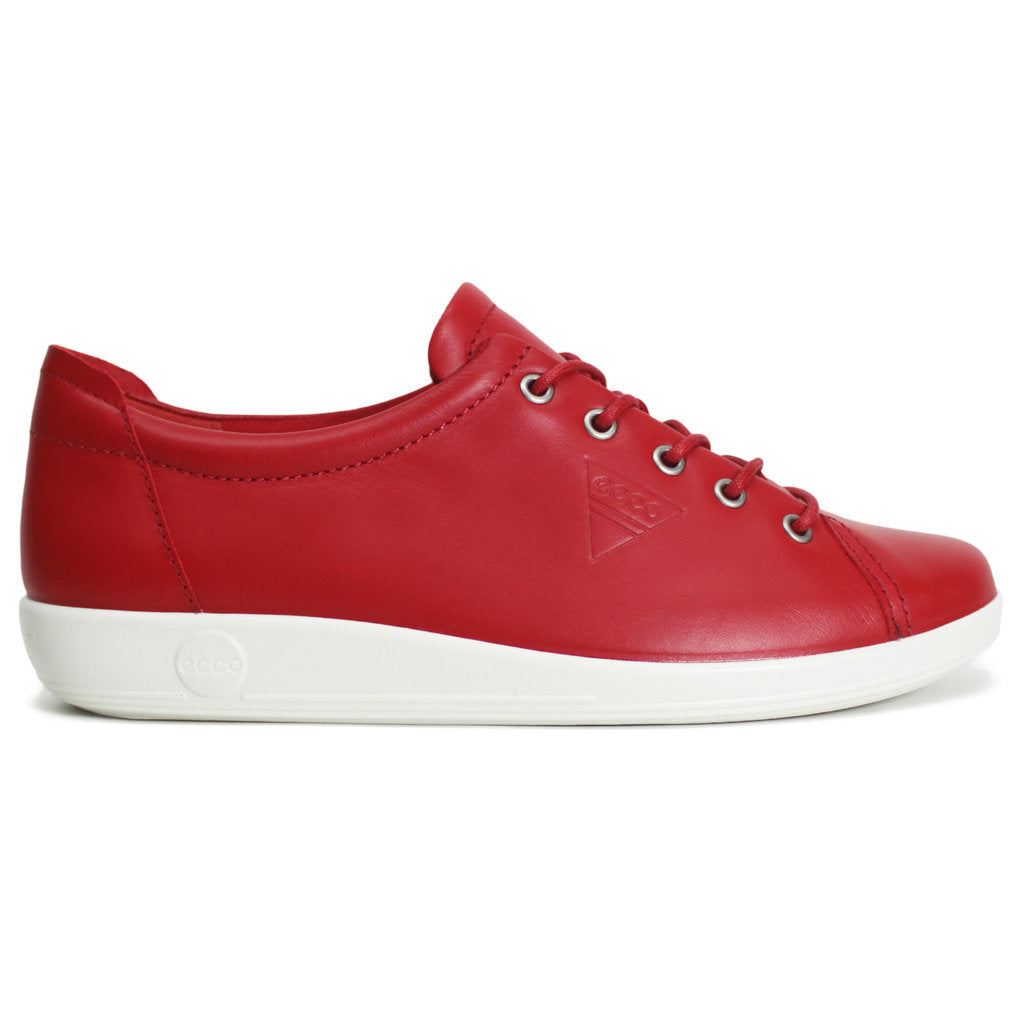 Ecco Soft 2.0 206503 Leather Womens Sneakers#color_chili red