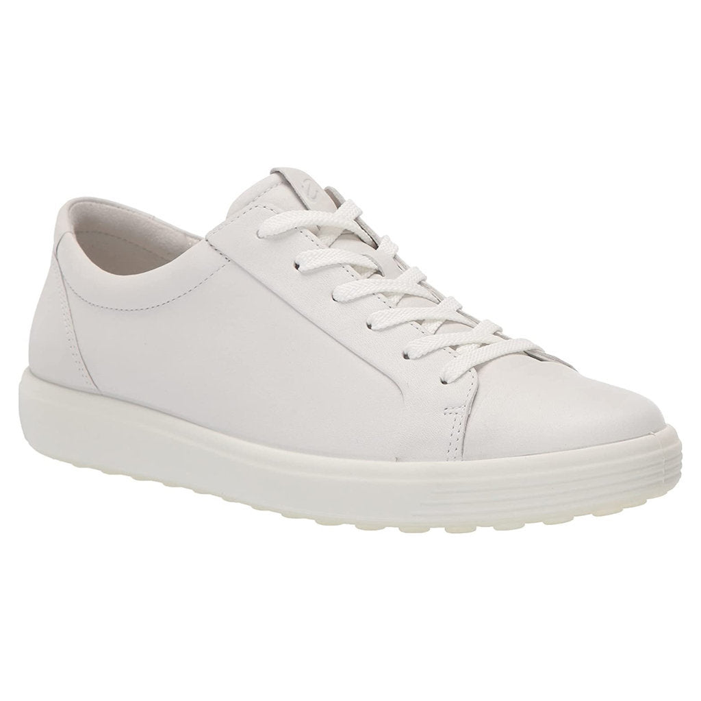 Ecco Soft 7 470303 Leather Womens Sneakers#color_white