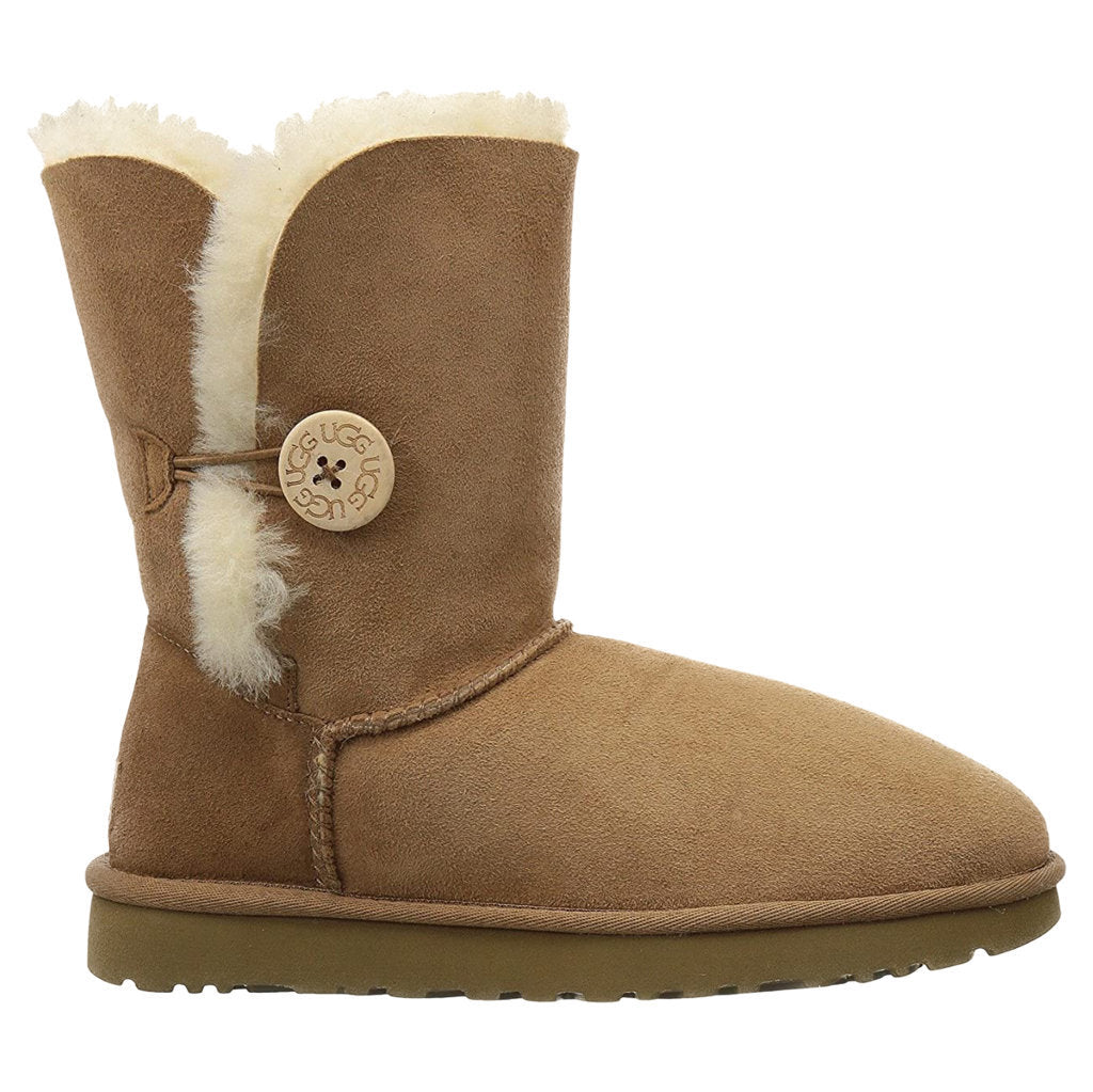 UGG Short Bailey Button II Suede Sheepskin Women's Winter Boots#color_chesnut