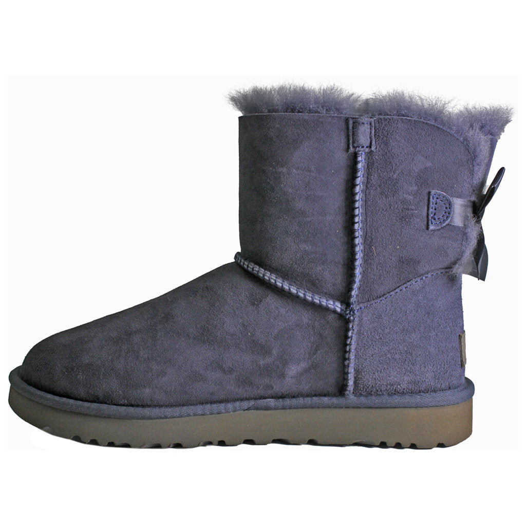 UGG Mini Bailey Bow II Suede Sheepskin Women's Winter Boots#color_eve blue