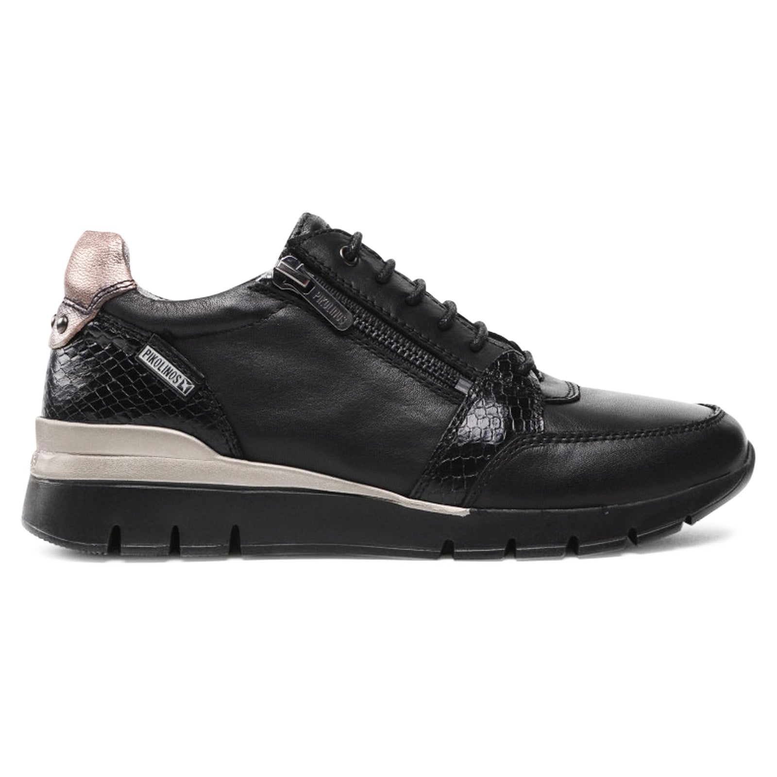 Pikolinos Cantabria Leather Womens Sneakers#color_black