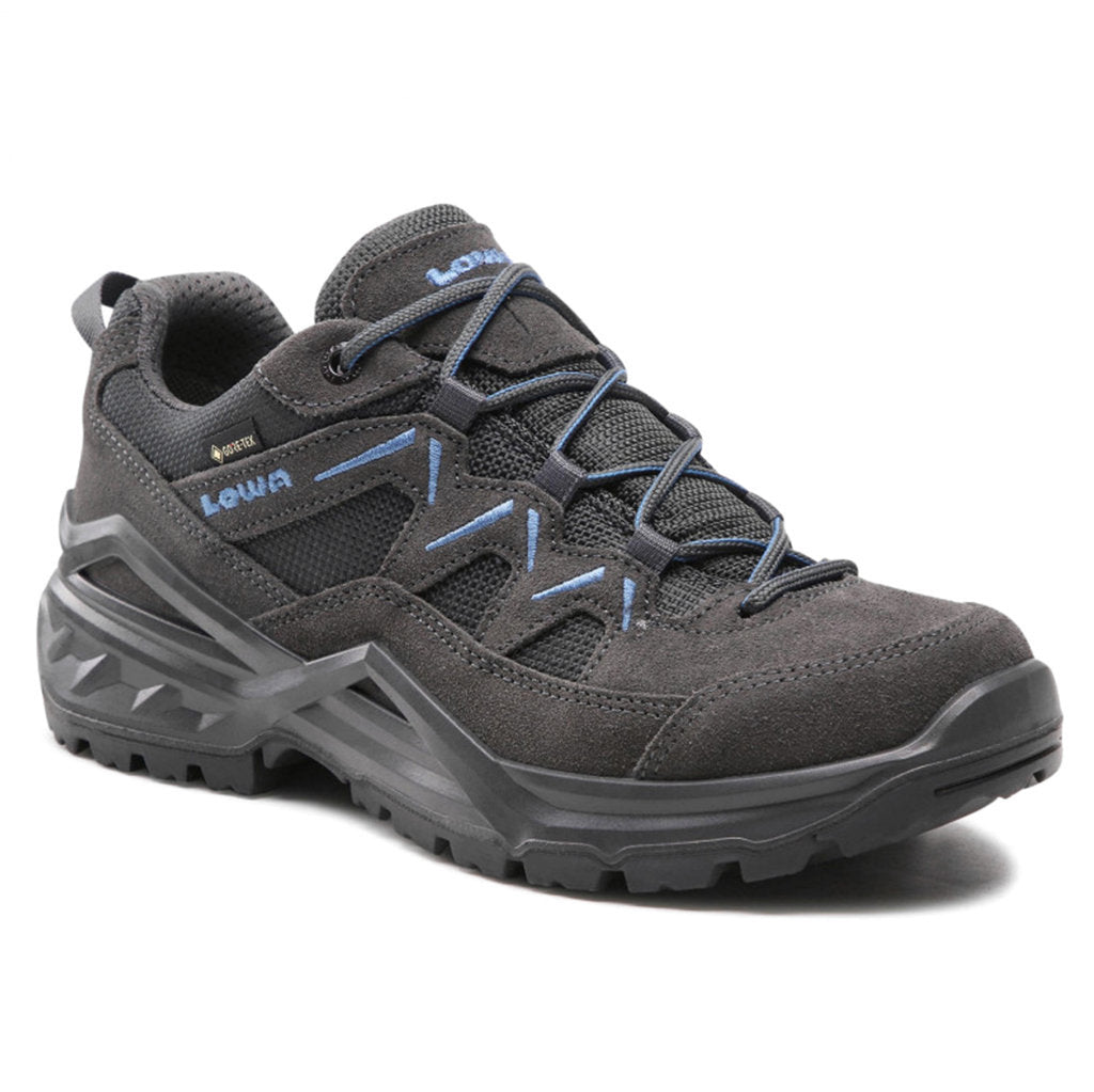 Lowa Sirkos Evo GTX Lo Leather Textile Mens Shoes#color_graphite blue