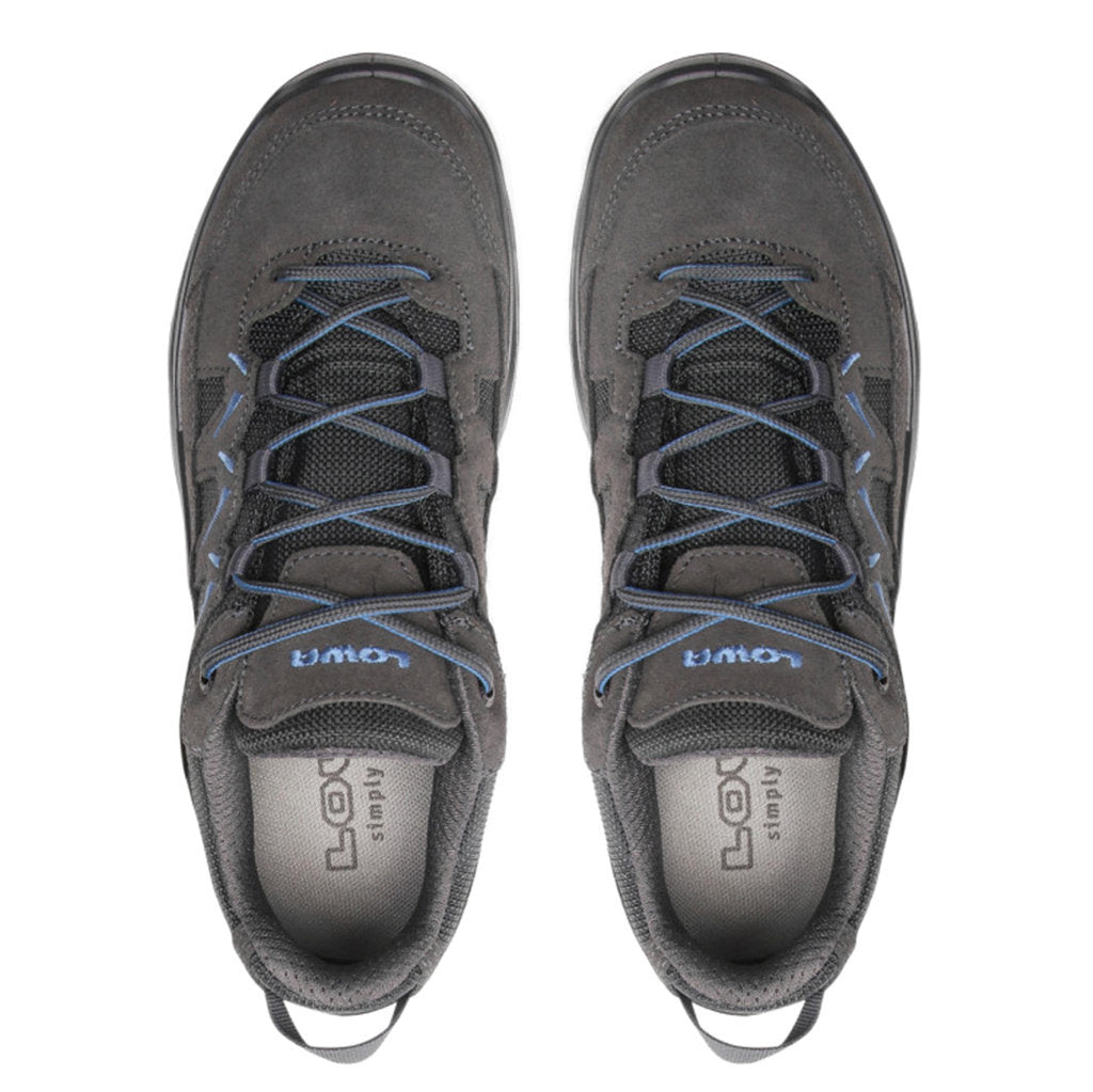 Lowa Sirkos Evo GTX Lo Leather Textile Mens Shoes#color_graphite blue