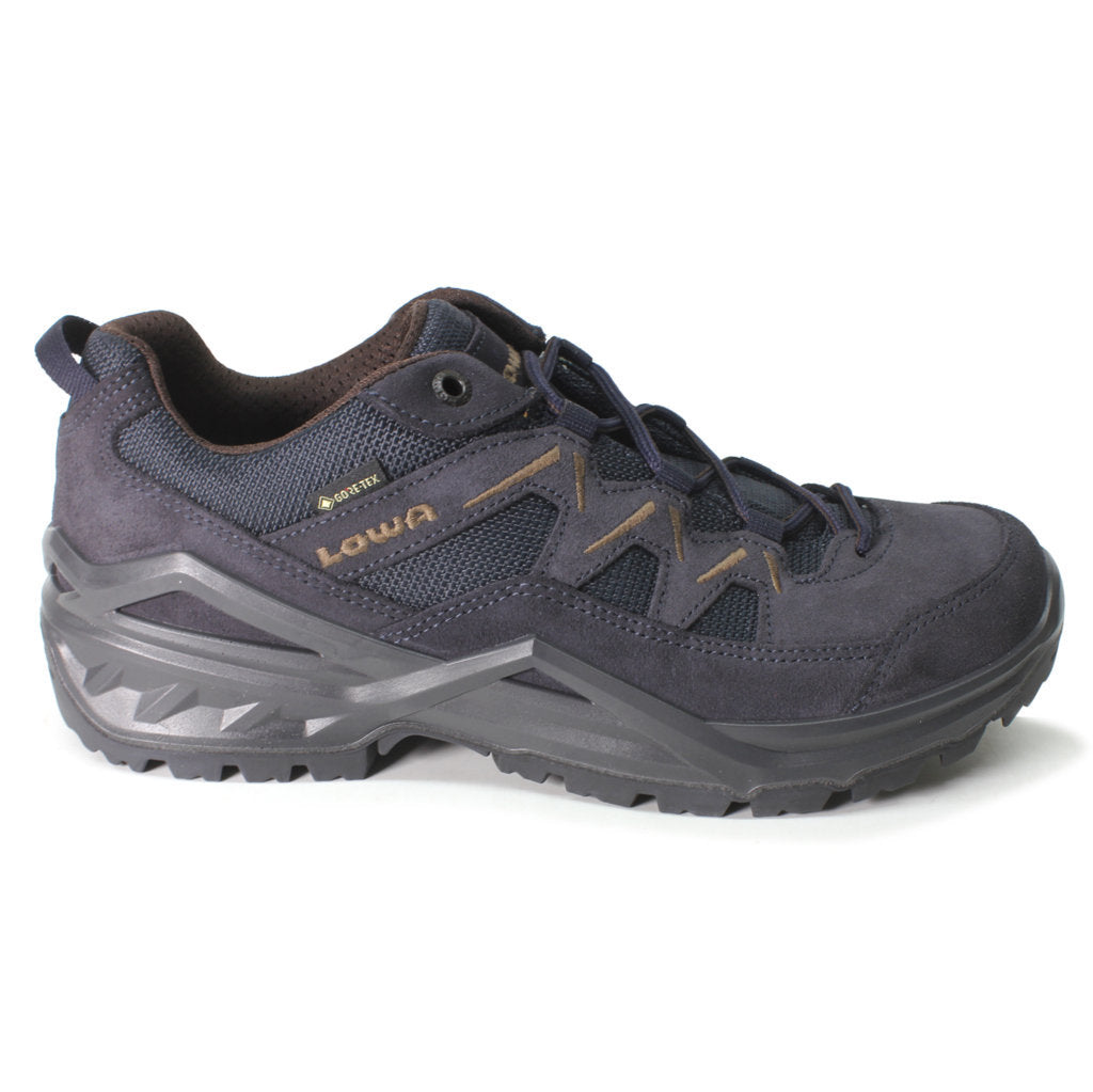 Lowa Sirkos Evo GTX Lo Leather Textile Mens Shoes#color_navy brown