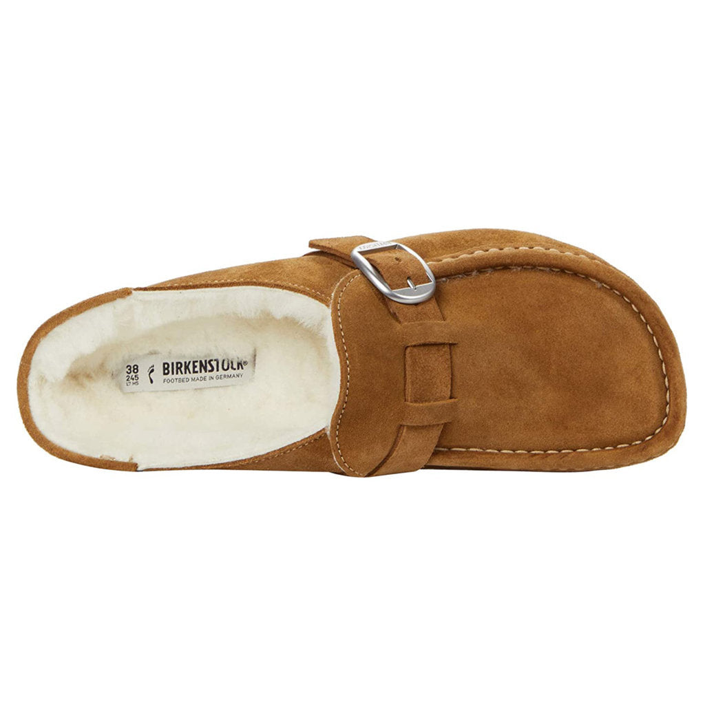 Birkenstock Buckley Shearling Suede Unisex Sandals#color_tea