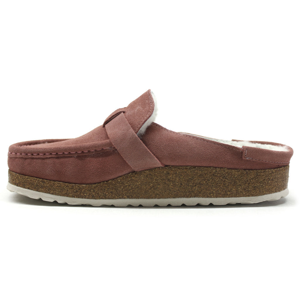 Birkenstock Buckley Shearling Suede Unisex Sandals#color_pink clay