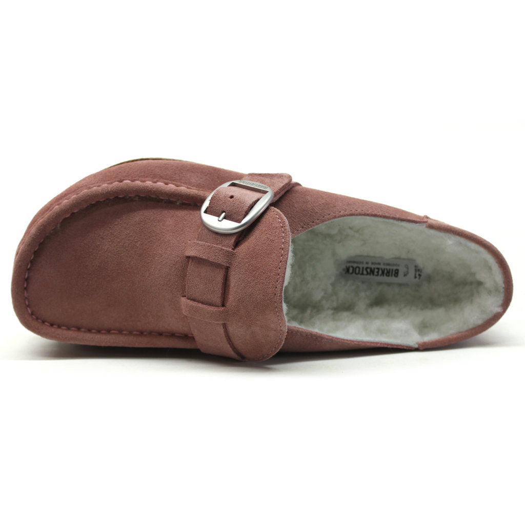 Birkenstock Buckley Shearling Suede Unisex Sandals#color_pink clay