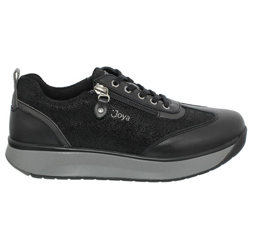 Joya Laura II Full Grain Velour Leather Women's Wide Sneakers#color_black