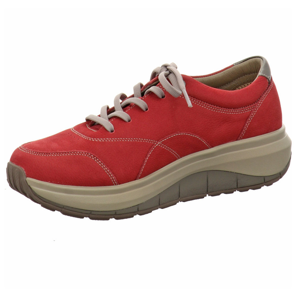 Joya Venice Velour Leather & Textile Women's Extra Wide Sneakers#color_red